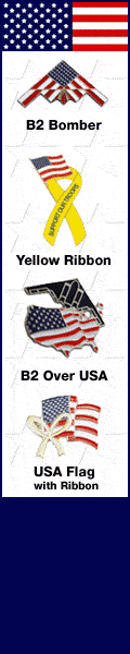US-Pins. Patriotic pins. Support our troops. B2 Bomber. Yellow Ribbon. B2 over USA. USA Flag with ribbon.