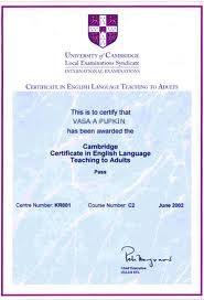 CELTA. The Certificate in English Language Teaching to Adults, run by Cambridge University.