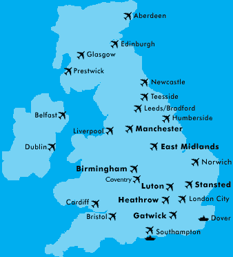 UK airport map