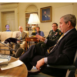 George W. Bush, The President of USA in present and Jeffrey Kelley, The President of USA in future.
