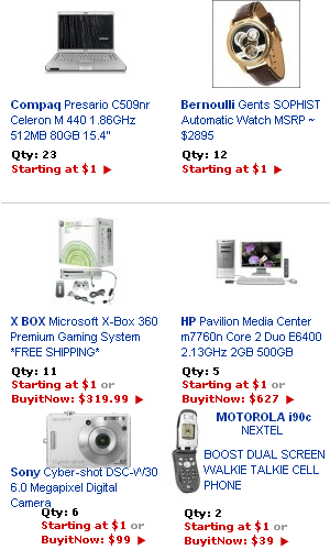 uBid. Registrants can save up to 70% on computers, consumer electronics, jewelry, home goods, and much more. If you are looking for quality products at wholesale prices, uBid is the ideal online market place for you.