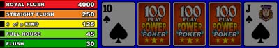 Jacks or better 100 play power poker.
