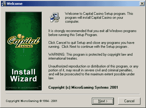 Capital Casino. Install wizard. Welcome to Capital Casino Setup program. This program will install Capital Casino on your computer. Microgaming systems.