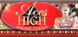 A happy pretty girl in Aces High Online Casino.