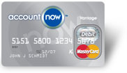 Account Now vantage debit master card. Card design A.