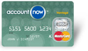 Account Now vantage debit master card. Card design C.