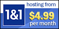 1&1 hosting from $4.99 per month.