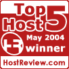 Top Host 5. May 2004 winner. Host Review.