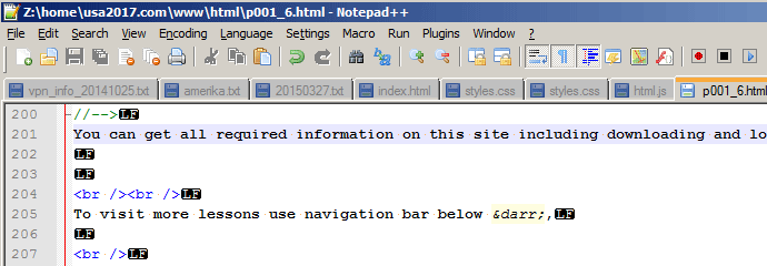 Editor Notepad++ in action.