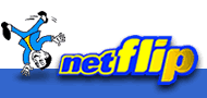 Net Flip logo. A fun man turned over.